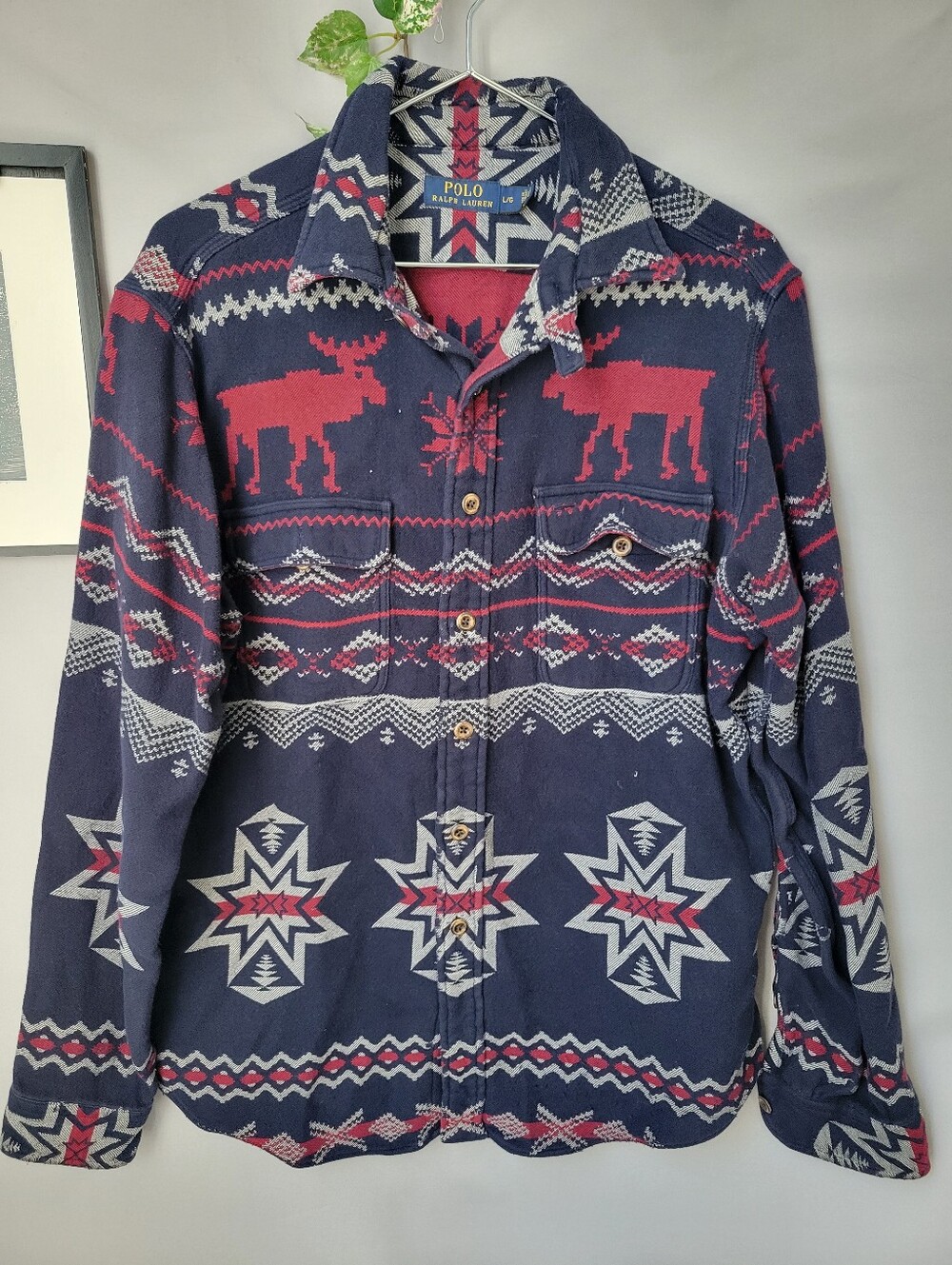 Polo Ralph Lauren Vintage Aztec Work Flannel Shirt  L